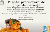 Planta productora de jugo de naranja Ruth Margarita Álvarez Arana 10100026 Rocío Araceli Corona Sánchez 10300200 Alan Benjamín Cruz Hinojosa 10300211 Carlos.