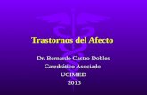 Trastornos del Afecto Dr. Bernardo Castro Dobles Catedrático Asociado UCIMED 2013 2013.