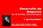 Desarrollo de Negocios en el Ámbito Gerontológico 7 oportunidades Mtro. Arturo Emilio Quintana Lozada Universidad Anáhuac del Sur | CMUCH.