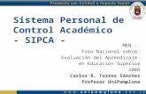 Sistema Personal de Control Académico - SIPCA - MEN - Foro Nacional sobre Evaluación del Aprendizaje en Educación Superior 2008 Carlos R. Torres Sánchez.