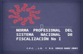 NORMA PROFESIONAL DEL SISTEMA NACIONAL DE FISCALIZACIÓN No I C.P.C., L.D. Y M.D. SERGIO RAMOS GÒMEZ.