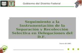 Enero del 2005 Gobierno del Distrito Federal Seguimiento a la Instrumentación de la Separación y Recolección Selectiva en Delegaciones del D.F.