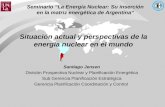Seminario La Energía Nuclear: Su inserción en la matriz energética de Argentina Situación actual y perspectivas de la energía nuclear en el mundo Santiago.