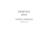 GENETICA 2014 PARTE II: HERENCIA Teórica 3. Tamaño del genoma El contenido de ADN es designado con la letra C El número de cromosomas es designado con.