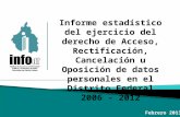 Informe estadístico del ejercicio del derecho de Acceso, Rectificación, Cancelación u Oposición de datos personales en el Distrito Federal 2006 - 2012.