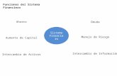 Funciones del Sistema Financiero Sistema Financiero Intercambio de Activos Ahorro Aumento de Capital Manejo de Riesgo Intercambio de Información Deuda.