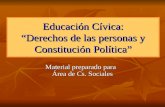Educación Cívica: Derechos de las personas y Constitución Política Material preparado para Área de Cs. Sociales.