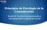 Principios de Psicología de la Comunicación Sesión 8. Factores intrapersonales e interpersonales y cognición social.