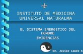 INSTITUTO DE MEDICINA UNIVERSAL NATURALMA EL SISTEMA ENERGETICO DEL HOMBRE EVIDENCIAS Dr. Javier Lauro A.