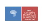 TEMA 2 CATEGORAS GRAMATICALES: EL SUSTANTIVO Y EL ADJETIVO