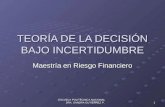 ESCUELA POLITÉCNICA NACIONAL DRA. SANDRA GUTIÉRREZ P. 1 TEORÍA DE LA DECISIÓN BAJO INCERTIDUMBRE Maestría en Riesgo Financiero.