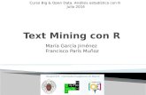Curso Big Data. AplicaciónText mining con R by María Garcia y Francisco París
