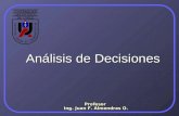 Análisis de Decisiones Profesor Ing. Juan F. Almendras O. Ing. Juan F. Almendras O.