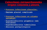 Colecciones retroperitoneales Origen: Columna y pleura Procesos infecciosos pleurales: Procesos infecciosos pleurales: Empiema pleural complicado Empiema.