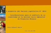 A propósito del Decreto Legislativo Nº 1015: Consideraciones para el análisis de su viabilidad en la Gestión Socio Ambiental de Proyectos Mineros Clara.