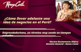 1 ¿Cómo llevar adelante una idea de negocios en el Perú? Marina Bustamante Méjico Gerente General - Renzo Costa Emprendedurismo, un término muy usado en.