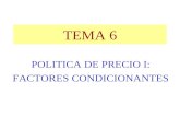 TEMA 6 POLITICA DE PRECIO I: FACTORES CONDICIONANTES.