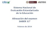Sistema Nacional de Evaluación Estandarizada de la Educación Alineación del examen SABER 11° Febrero de 2014.