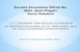 C.C.T. 15EES0954M ZONA ESCOLAR S112 REGION 08 AV. HERMENEGILDO GALEANA S/N COL. MARIA ISABEL, VALLE DE CHALCO SOLIDARIDAD, ESTADO DE MEXICO. PROYECTO: