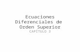 Ecuaciones Diferenciales de Orden Superior CAPÍTULO 3.