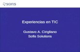 Experiencias en TIC Gustavo A. Cirigliano Sofis Solutions.