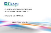 CLASIFICACION DE RESIDUOS SOLIDOS HOSPITALARIOS HIGIENE DE MANOS LECI Ester Muniz.