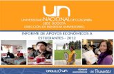 INFORME DE APOYOS ECONÓMICOS A ESTUDIANTES - 2012 Apoyos económicos.