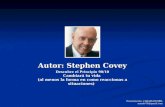 Autor: Stephen Covey Descubre el Principio 90/10 Cambiará tu vida (al menos la forma en como reaccionas a situaciones) Presentación: CARAMANCHEL mando74@gmail.com.