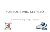 MATERIALES PARA INGENIERÍA Profesor: Dr. Ing. Jorge Acevedo.