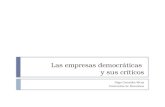 Las empresas democráticas y sus críticos Iñigo González Ricoy Universitat de Barcelona.