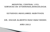 HOSPITAL CENTRAL I.P.S. SERVICIO DE OTORRINOLARNGOLOGIA ESTUDIOS AUXILIARES AUDITIVOS DR. OSCAR ALBERTO RUIZ DIAZ REDES AÑO 2012.
