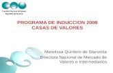 PROGRAMA DE INDUCCION 2008 CASAS DE VALORES Marelissa Quintero de Stanziola Directora Nacional de Mercado de Valores e Intermediarios.
