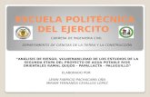 ESCUELA POLITÉCNICA DEL EJERCITO CARRERA DE INGENIERIA CIVIL DEPARTAMENTO DE CIENCIAS DE LA TIERRA Y LA CONSTRUCCIÓN “ANÁLISIS DE RIESGO, VULNERABILIDAD.