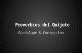 Proverbios del Quijote Guadalupe & Consepsion. AL BIEN HACER JAMÁS LE FALTA PREMIO. Esta frase se refiere a que cuando uno hace algo bueno, de una o otra.