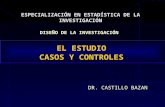 DR. CASTILLO BAZAN EL ESTUDIO CASOS Y CONTROLES ESPECIALIZACIÓN EN ESTADÍSTICA DE LA INVESTIGACIÓN DISEÑO DE LA INVESTIGACIÓN.