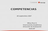 COMPETENCIAS Mitzy Ruiz E. Vicerrectoría Académica Dirección de Evaluación INACAP 28 septiembre 2007.