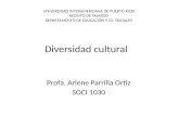 Diversidad cultural Profa. Arlene Parrilla Ortiz SOCI 1030 UNIVERSIDAD INTERAMERICANA DE PUERTO RICO RECINTO DE FAJARDO DEPARTAMENTO DE EDUCACIÓN Y CS.