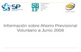 Información sobre Ahorro Previsional Voluntario a Junio 2008.