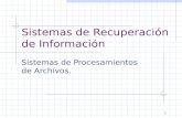 1 Sistemas de Recuperación de Información Sistemas de Procesamientos de Archivos.
