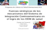Fuerzas sinérgicas de los mecanismos del Sistema de Integración Centroamericana en el logro de los ODM de salud Equipo de Panamá Marta Pérez Lorenzo Barraza.