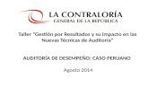 Taller “Gestión por Resultados y su impacto en las Nuevas Técnicas de Auditoría” AUDITORÍA DE DESEMPEÑO: CASO PERUANO Agosto 2014.