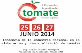Ing. Arturo Ovalles Rodriguez Presidente de Asociación Tomate 2000 Tendencia de la Industria Nacional en la elaboración y comercialización de tomates.