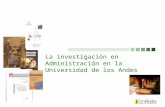 La investigación en Administración en la Universidad de los Andes.