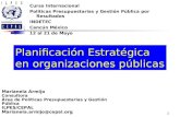 1 Planificación Estratégica en organizaciones públicas Curso Internacional Políticas Presupuestarias y Gestión Pública por Resultados INDETEC Cancún México.
