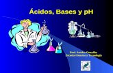 Ácidos, Bases y pH Prof. Sandra González Escuela Ciencias y Tecnología.