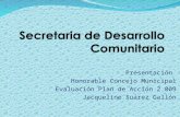 Presentación Honorable Concejo Municipal Evaluación Plan de Acción 2.009 Jacqueline Suárez Gallón.