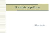 El análisis de políticas Helena Ramírez. Análisis de políticas: definiciones  investigación sistemática de opciones de políticas alternativas  recolección.