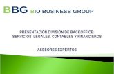 BBG BIO BUSINESS GROUP. Presentación: Bio Business Group (BBG) es una consultora multidisciplinaria creada el año 2007 por un grupo de profesionales,