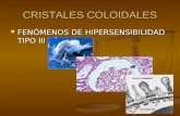 CRISTALES COLOIDALES FENÓMENOS DE HIPERSENSIBILIDAD TIPO III FENÓMENOS DE HIPERSENSIBILIDAD TIPO III.