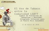 El Uso de Tabaco entre la Comunidad LGBTT Cumbre de Prevención de Tabaquismo y Obesidad: Integrando Esfuerzos para un Puerto Rico Saludable 12 de marzo.